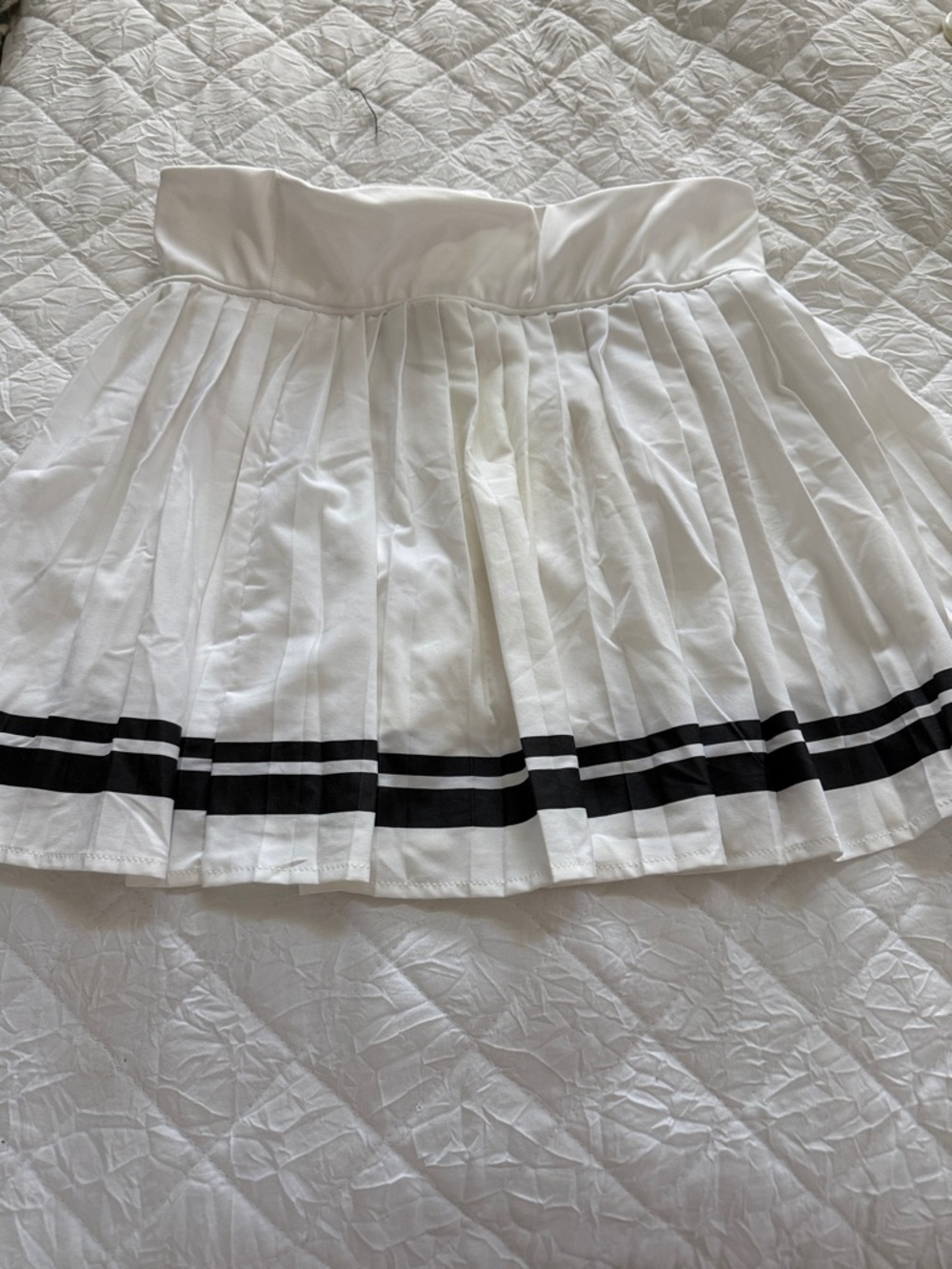 Sincerely Jules White Pleated Mini Skirt with shorts underneath